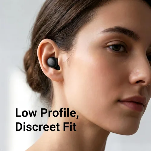 Vista 2 de Auriculares Bluetooth de perfil bajo con micrófono para dormir, trabajo, deportes, auriculares inalámbricos, graves estéreo, ruido blanco para Skin