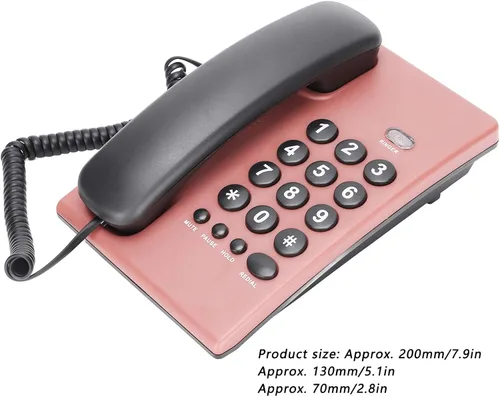 Vista 5 de Teléfono con cable, escritorio con cable de escritorio, teléfono fijo para teléfono con cable con cable con doble auricular magnético, silencio