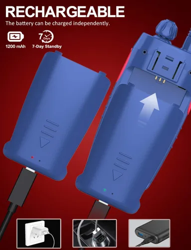 Vista 2 de QNIGLO Walkie Talkies para niños, paquete de 2 walkie talkies para niños, regalos para niños y niñas de 3, 4, 5, 6, 7, 8 años, senderismo al aire