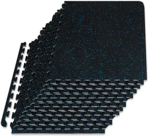 Vista 7 de ProsourceFit Tapete de Ejercicio de Rompecabezas con Superficie de Goma de ½ pulgada, 24 pies cuadrados (PIES²), 6 baldosas, baldosas entrelazadas