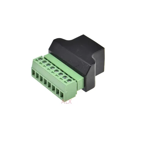 Vista 2 de elpart RJ45 Ethernet hembra a 8 PIN Tornillo Terminal Convertidor RJ45 Adaptador de conector de zócalo para CCTV dvr #elPart2314441