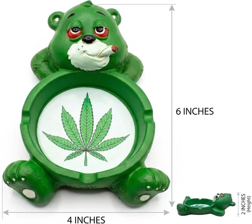 Vista 2 de Fantasy Gifts Cenicero de poliresina Stoner Bear - 4"x6