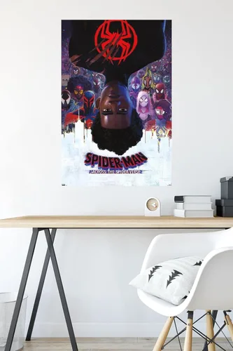 Vista 4 de Marvel Spider-Man: Across the Spider-Verse - Póster oficial de pared de una hoja, 34 pulgadas de largo x 22.4 pulgadas de ancho, versión premium sin