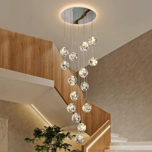 Vista 17 de Lámparas colgantes modernas para isla de cocina, lámpara colgante esférica, pequeño candelabro colgante de cristal para dormitorio, entrada, sala