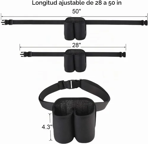 Vista 3 de CM Correa para cinturón de cerveza de 2 botellas, soporte para bebidas de soda con hebilla para barbacoa, fiesta, camping, lata de cerveza