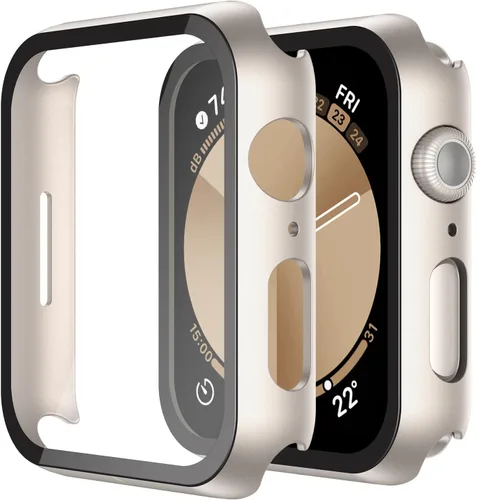 Vista 44 de Misxi Juego de 2 Fundas de Vidrio Templado Compatibles con Apple Watch Series 3 y Series 2 de 1.496 Pulgadas, Protector de Pantalla de Policarbonato