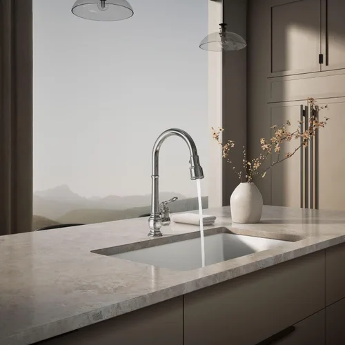 Vista 4 de Kohler k-99260 – 2BZ artefactos de un solo orificio fregadero de cocina llave con boquilla plegable de 17-5/8 pulgadas y 3 funciones de rociador
