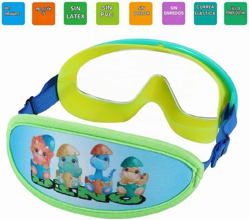 Vista 2 de Kids Goggles Swimming 4-7,Kids Goggles Fabric Strap,Wide View Swimming Goggles for Toddler