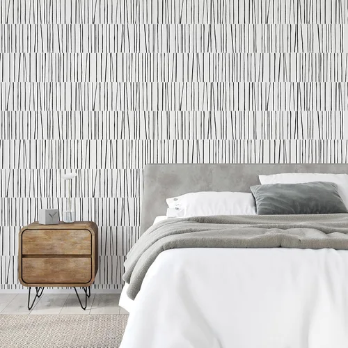 Vista 9 de Tempaper x Bobby Berk - Papel tapiz removible para despegar y pegar, color blanco y negro, 20.5 pulgadas x 9 pies, fabricado en los Estados Unidos