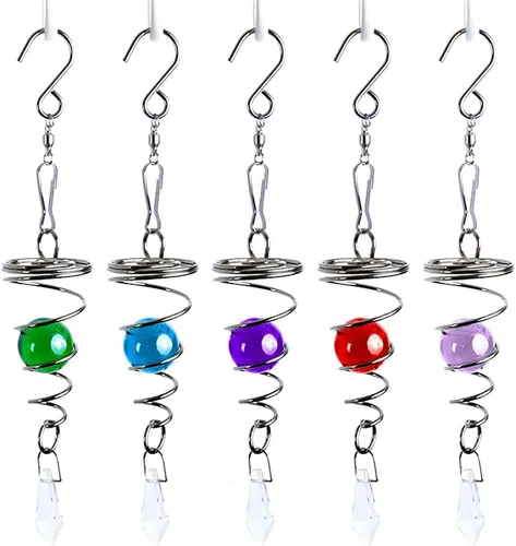 Vista 2 de Ochine Gazing Ball Spiral Tail Estabilizador giratorio de viento, bola de observación en espiral, bola de cristal giratoria colgante para decoración