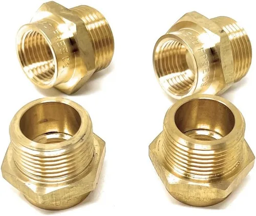 Vista 9 de Adaptador de latón sin plomo Cascada, rosca G británica BSPP macho a NPT hembra (1" x 1" (1 pieza))