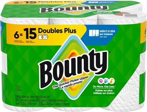 Vista 18 de Bounty Select-a-Size - Toallas de papel, color blanco, 12 rollos (paquete de 1)