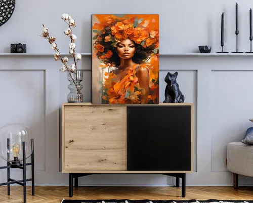 Vista 271 de Arte de pared afroamericano, decoración de rey y reina bailarín negro para sala de estar, arte de pareja de amor negro para dormitorio, lienzo