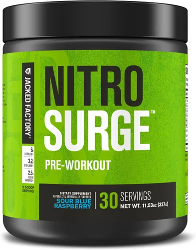 Vista 18 de Jacked Factory NITROSURGE Suplemento Pre Entrenamiento - Energía Sin Límites, Ganancias Instantáneas de Fuerza, Enfoque Claro, Bombeos Intensos