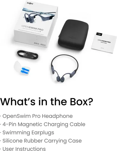 Vista 9 de SHOKZ OpenSwim Pro - Auriculares deportivos de conducción ósea Bluetooth y MP3 de oreja abierta, auriculares de natación, IP68 impermeables