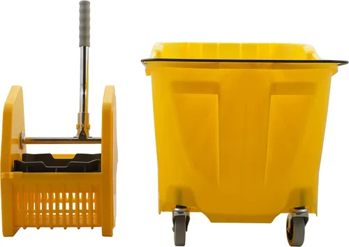 Vista 4 de SPARTA OmniFit - Cubo para trapeador con escurridor de presión, plástico, 35 cuartos de galón, color amarillo