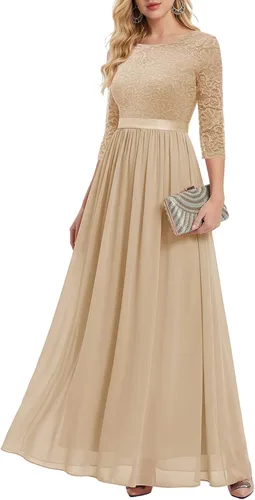 Vista 14 de BeryLove Vestido formal de manga larga para mujer, invitada de boda, madre Rubor