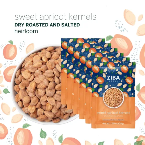 Vista 3 de Ziba Foods Granos de Albaricoque Dulce Cultivados Silvestres Sin OMG, Vegano, Apto para Whole 30 y Ceto, Paleo, Tostados en Seco Supersemillas