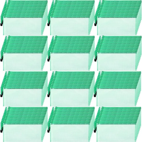 Vista 10 de Handepo 100 bolsas de malla para lápices, azul, A6