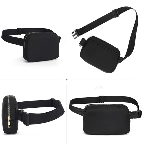 Vista 7 de Riñonera unisex a la moda para mujer, con correa ajustable, para correr, senderismo, ciclismo, viajes, Beige