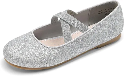 Vista 9 de Dream Pairs Girls Ballerina Dress Shoes Mary Jane Flats Negro