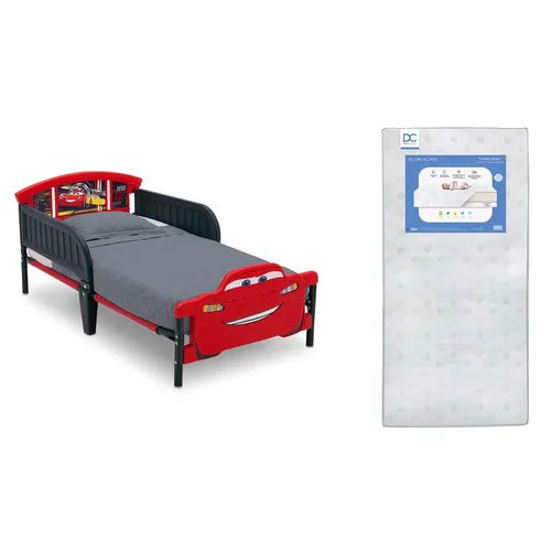 Vista 13 de Delta Children - Cama para niños pequeños Bluey 3D, azul + cuna y colchón para niños pequeños Twinkle Galaxy de doble cara (paquete)