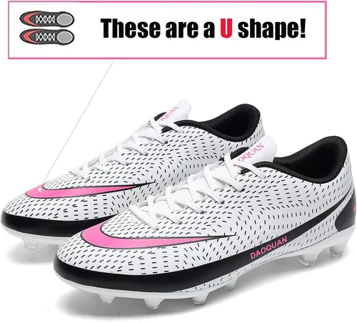 Vista 2 de HaloTeam Zapatos de fútbol para hombre tacos de fútbol de tierra firme para adultos atléticos al aire libre interior zapatos de entrenamiento