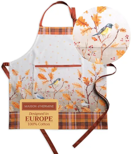 Vista 1034 de Maison d' Hermine Delantales para mujer con bolsillo, 100% algodón (27.50 x 31.50 pulgadas)