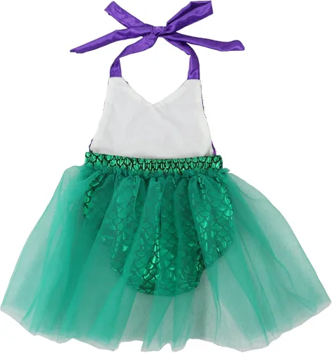 Vista 8 de Wennikids Mameluco de sirena con lentejuelas para bebé y niña