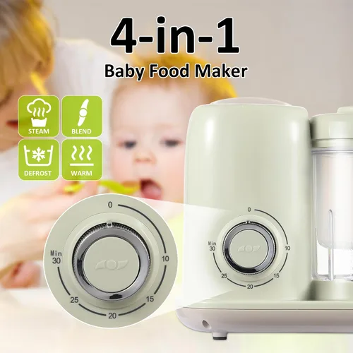 Vista 2 de AMZBABYCHEF Fabricante de Alimentos para Bebés, Procesador de Alimentos para Bebés y Vaporizador 4 en 1, Mezclador de Puré, Fabricante de Puré