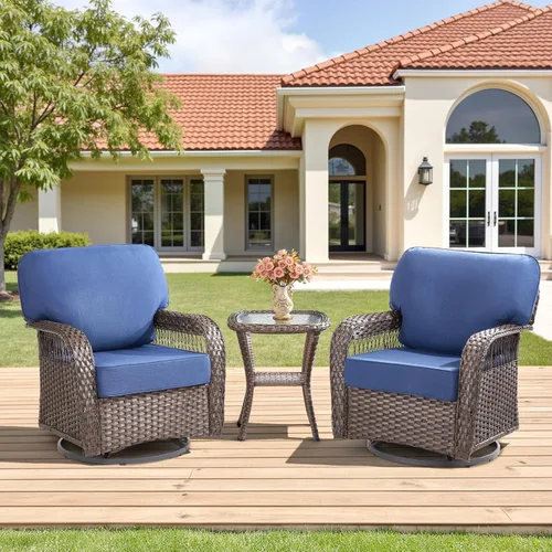 Vista 58 de Sofá de mimbre para patio al aire libre de 75 pulgadas, sofá de ratán para todo tipo de clima, sofá de respaldo alto con asiento profundo y funda