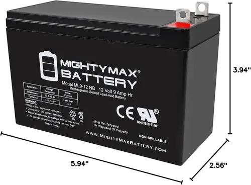Vista 8 de Mighty Max Battery Batería de repuesto SLA de 12V 9AH para Schumacher DSR 5799000016