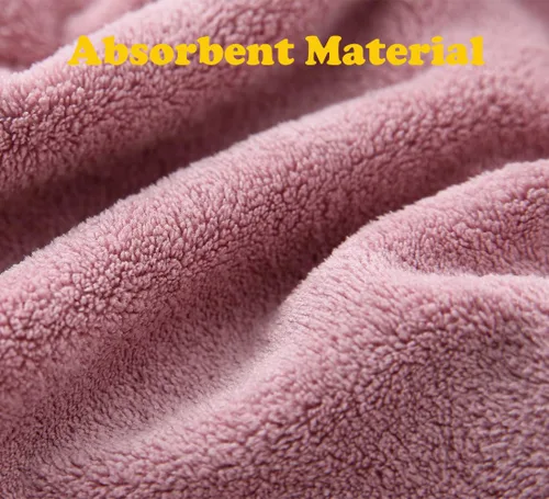 Vista 3 de M-bestl Paquete de 2 toallas de microfibra para el cabello, toalla de secado de cabello con diseño de botón, toalla para la cabeza para secar