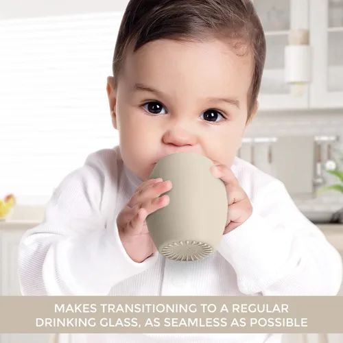 Vista 4 de Taza de silicona para bebé, taza de entrenamiento para niños pequeños, taza abierta para el destete LED de bebé, paquete de 2 tazas para bebés sin