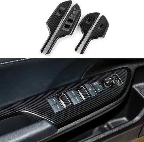 Vista 14 de Calcomanías de cubierta de altavoz de pilar para Honda Civic 2016 2017 2018 2019 2020 2021 10ª generación Accesorios ABS fibra de carbono pegatinas