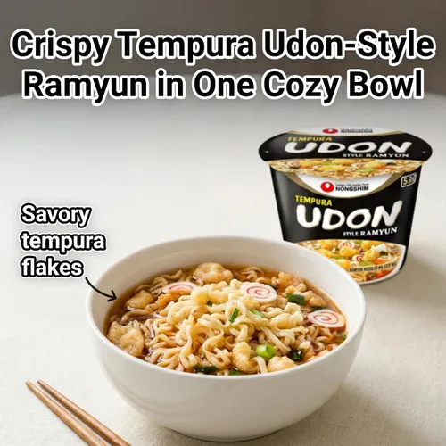 Vista 4 de Nongshim Tempura Udon Style - Sopa instantánea de ramen Big Bowl, 12