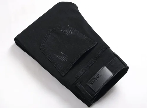 Vista 9 de OIIIO Jeans elásticos rasgados de ajuste regular para hombre