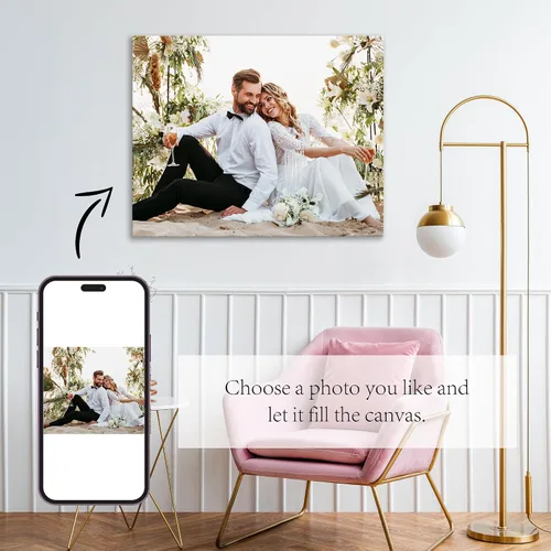 Vista 2 de Envío al día siguiente de impresiones en lienzo personalizadas con sus fotos (enmarcada 8x8 pulgadas) regalos de fotos personalizados impresiones