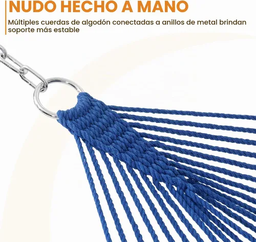 Vista 5 de Lazy Daze - Hamaca de cuerda doble tejida a mano para exteriores