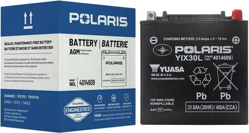 Vista 9 de Polaris 12V 30Ah Batería sellada recargable AGM para modelos específicos de Sportsman, Scrambler, ACE, RANGER, RZR, moto de nieve, Slingshot
