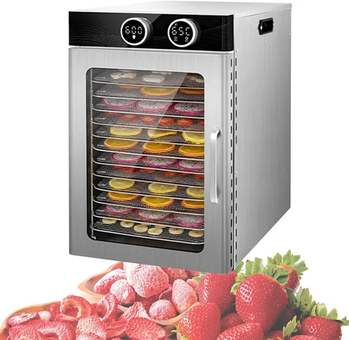 Vista 9 de Deshidratador de alimentos con perilla inteligente de pantalla digital, para carne seca, fruta, carne, hierba, carne de res, champiñones, secadora