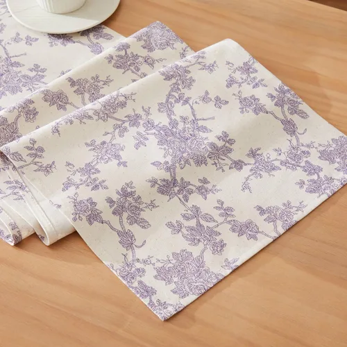 Vista 11 de Caminos de mesa de 100% algodón estilo pastoral francés, 13x36 pulgadas, caminos de mesa de granja negros de 36 pulgadas de largo, decoración