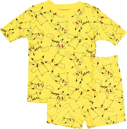Vista 3 de Pokemon Pikachu - Conjunto de pijama de algodón de 4 piezas para niño