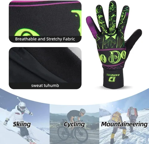 Vista 4 de Darevie Guantes de ciclismo, guantes de ciclismo para hombres y mujeres, con pantalla táctil, guantes de bicicleta de montaña con dedo completo