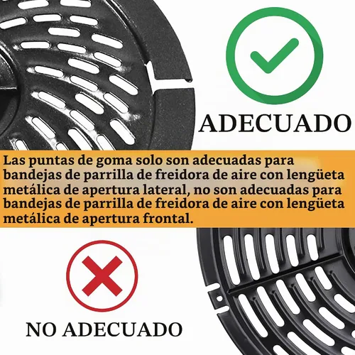 Vista 3 de Parachoques de goma de repuesto para placa Power XL Crisper, 8 puntas de goma de silicona para freidora, accesorios de piezas de repuesto