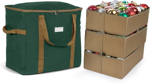 Vista 37 de Covermates Keepsakes Bolsa de almacenamiento ajustable para adornos, con asas de transporte, protección acolchada, ruedas dobles, almacenamiento