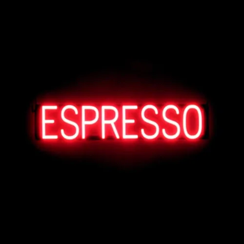 Vista 52 de SpellBrite Letrero de té Aspecto de letrero de té neón, luz LED azul, 13.1 x 6.3 pulgadas Ultra-Bright Click-Together Signage for Cafes, with
