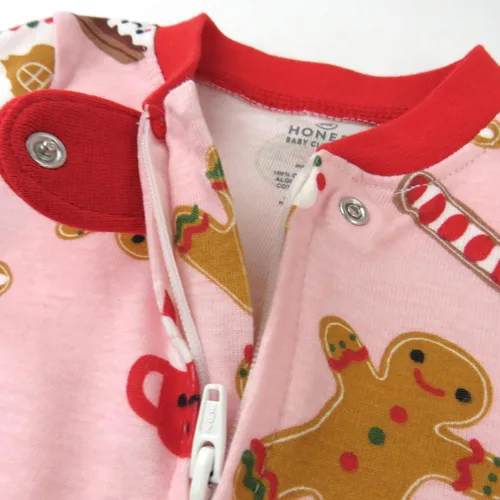 Vista 4 de HonestBaby Sleep and Play Footed Holiday Pajamas One-Piece Sleeper Zip-front Organic Cotton PJs Baby Boys, Girls, Unisex