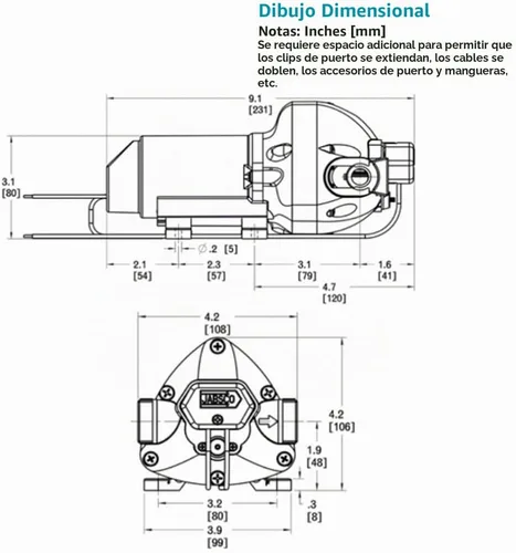 Vista 4 de Jabsco 31395-4012-3A Bomba de suministro de agua dulce marina ParMax3 - 12V