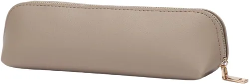 Vista 11 de Estuche para lápices de lona de algodón y bolsa de lápices multifuncional simple con cremallera Almacenamiento portátil (beige)